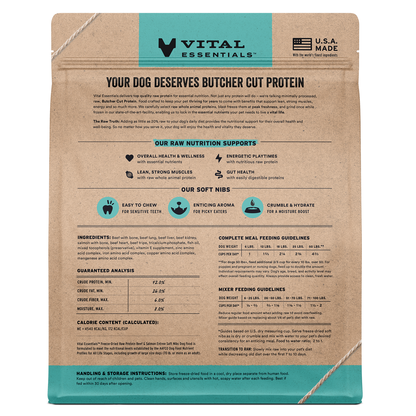 Freeze-Dried Beef & Salmon Entree & Mixer Dog Food Soft Nibs