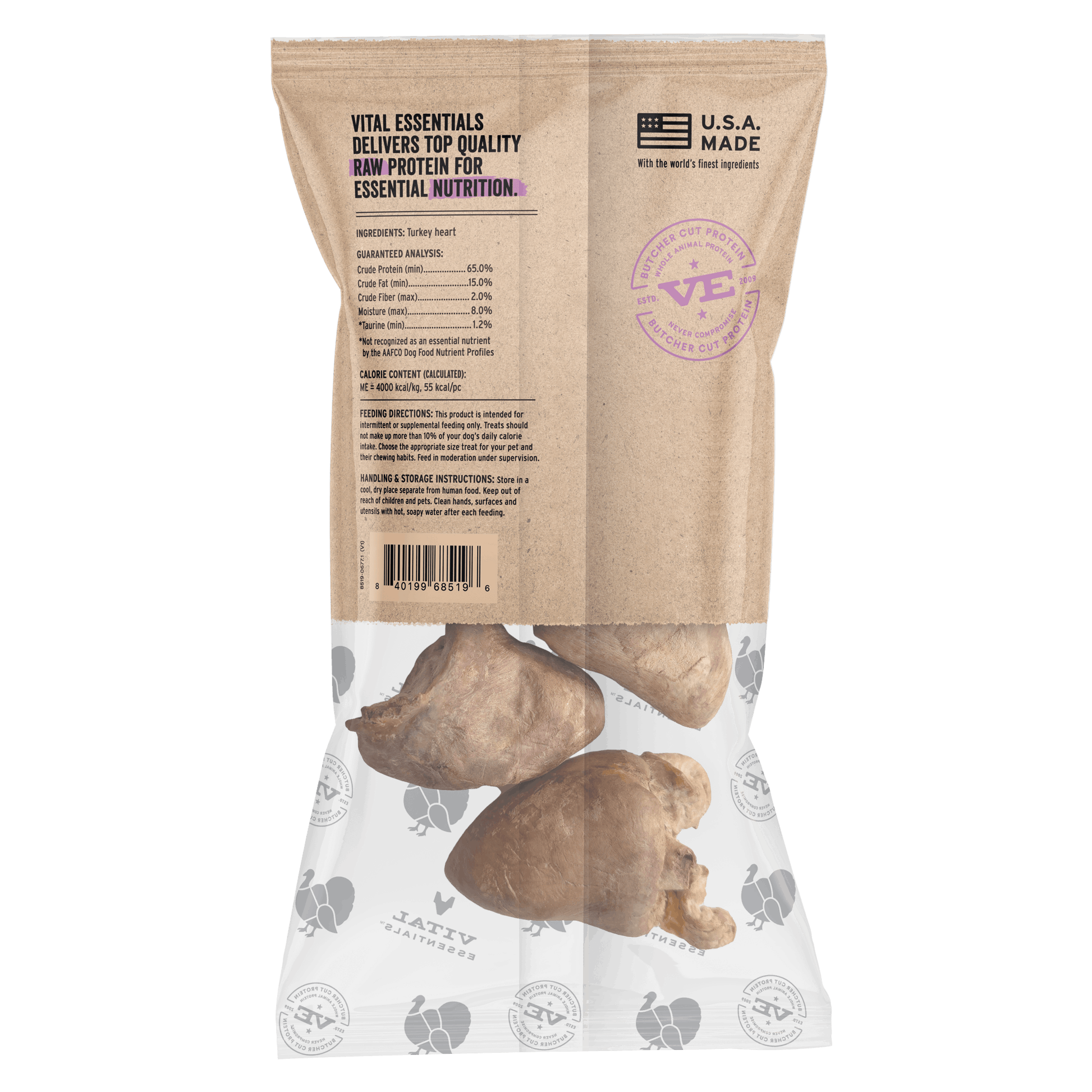 Back Packaging of Turkey Hearts