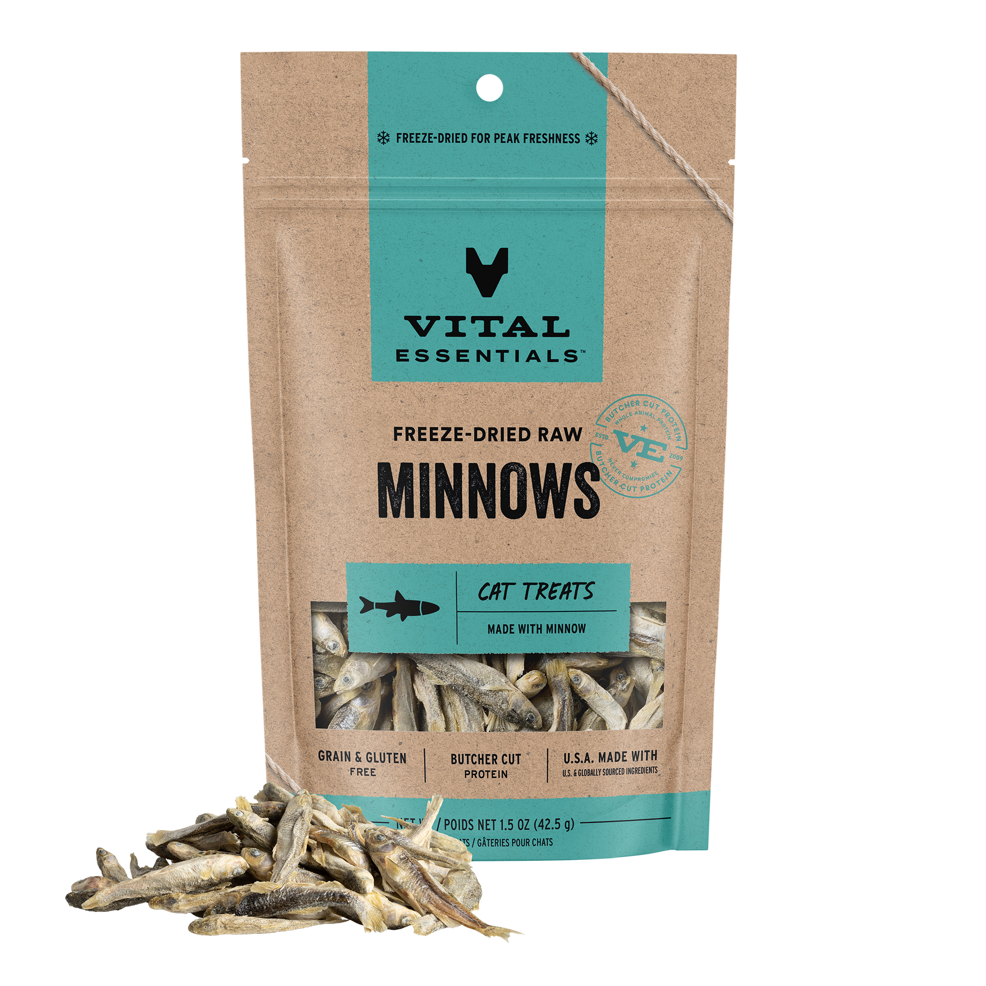 Minnows Cat Treats Front of Bag