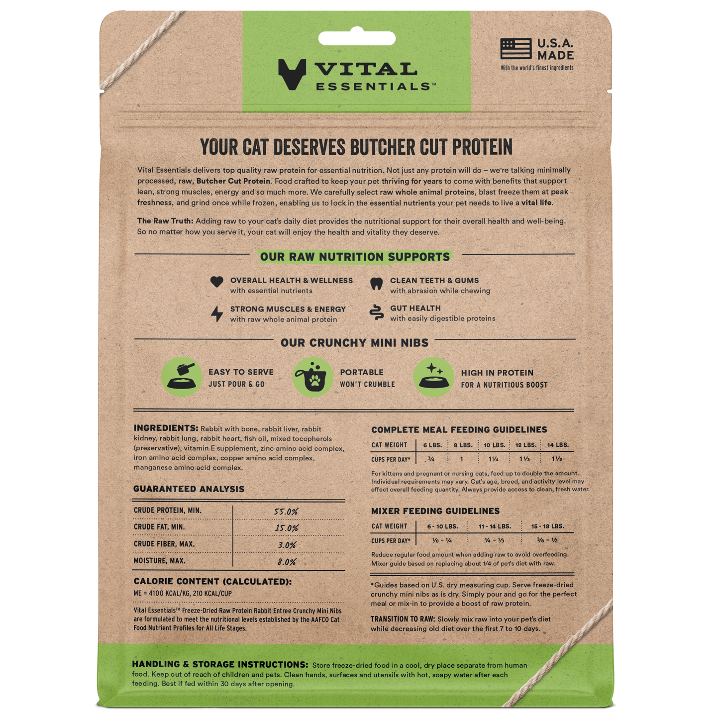 package back vital essentials®_freeze-dried raw_rabbit_entree_mini nibs_cat food
