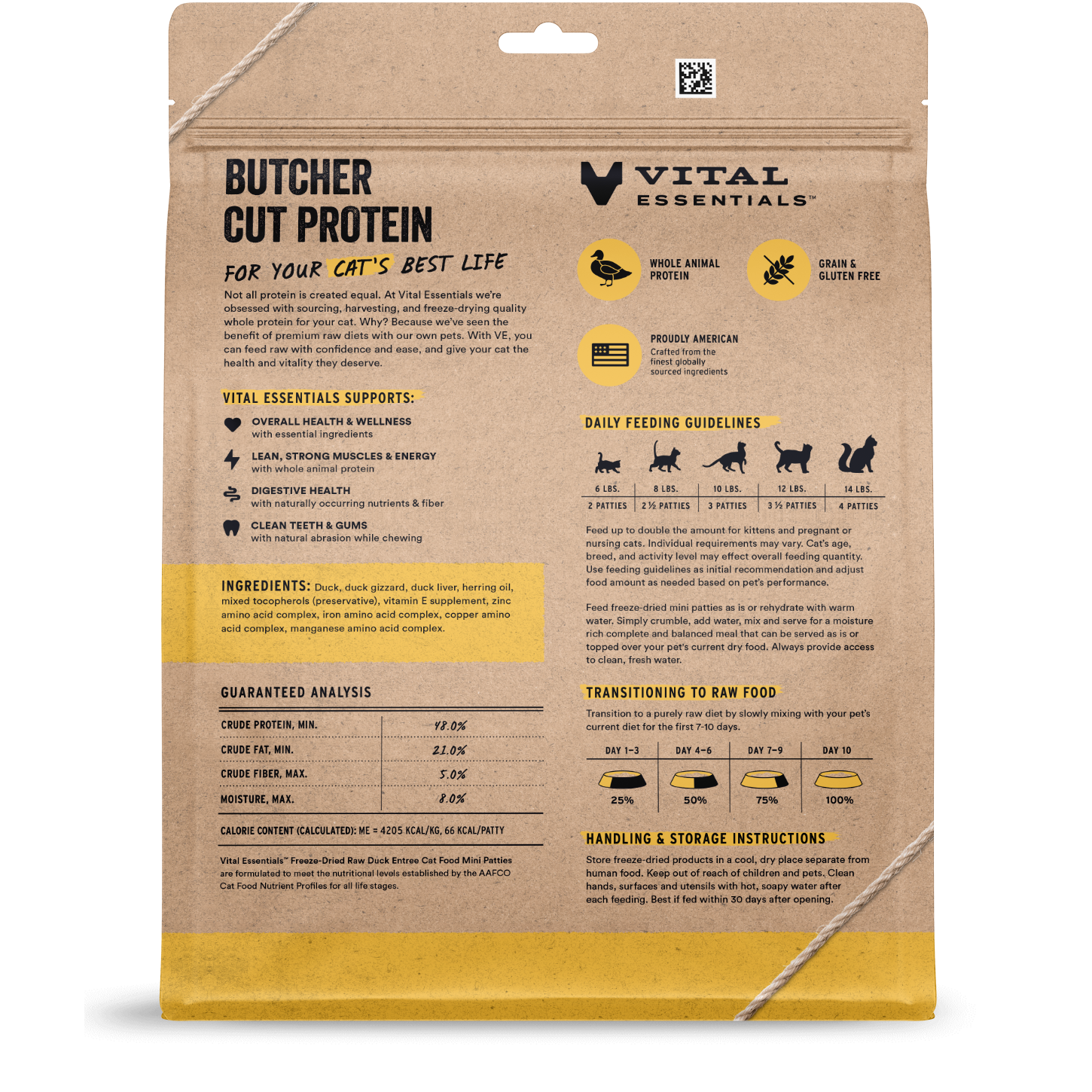package back vital essentials®_freeze-dried raw_duck__mini patties_cat food