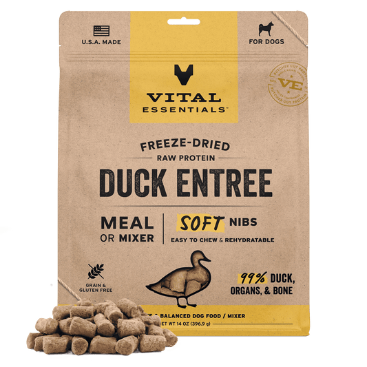 Freeze-Dried Duck Entree & Mixer Dog Food Soft Nibs