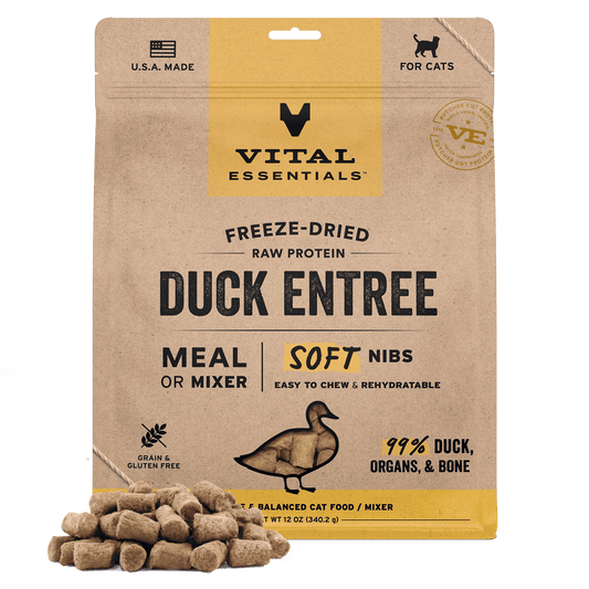 Freeze-Dried Duck Entree & Mixer Cat Food Soft Nibs