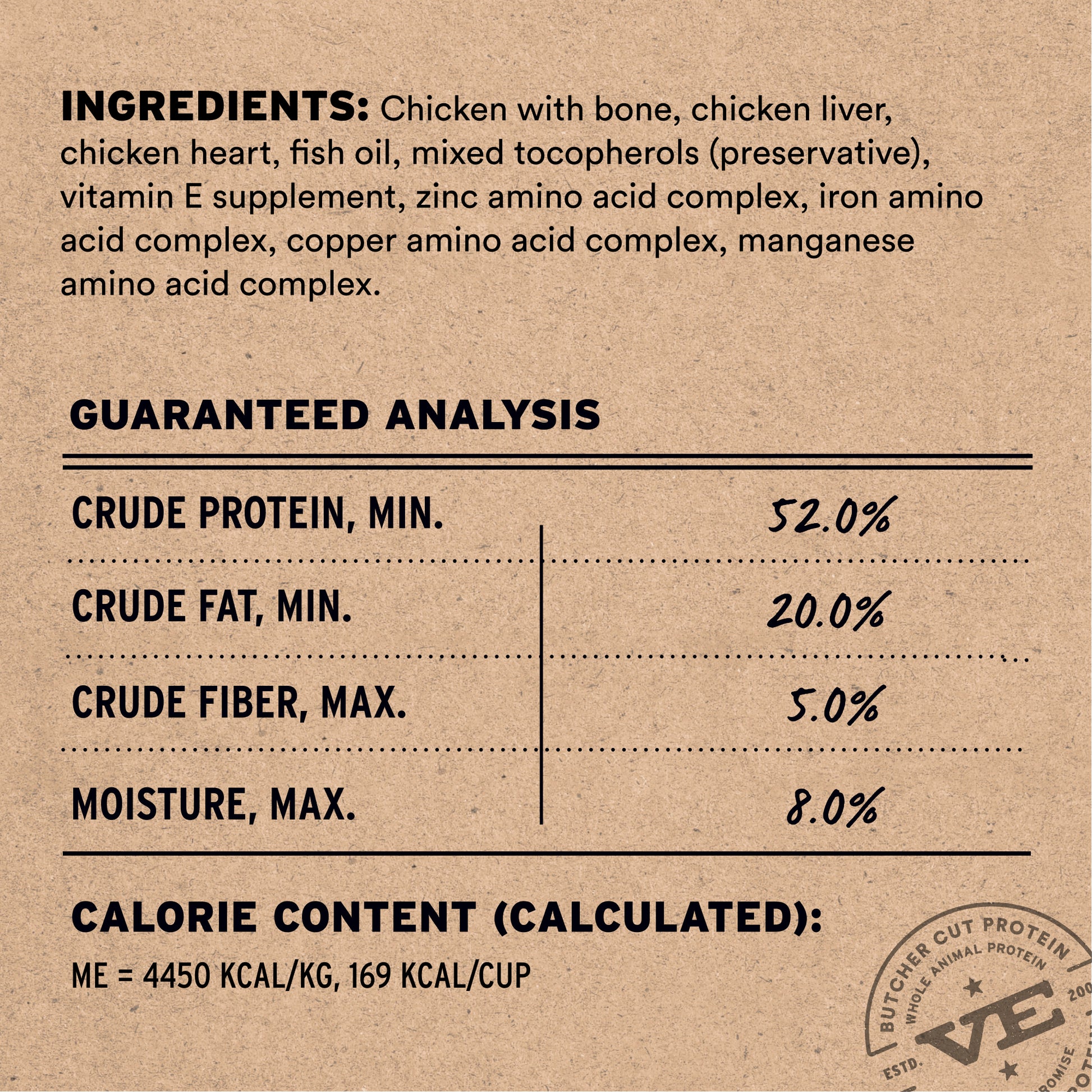 Freeze-Dried Chicken Entree & Mixer Cat Food Soft Nibs Ingredients