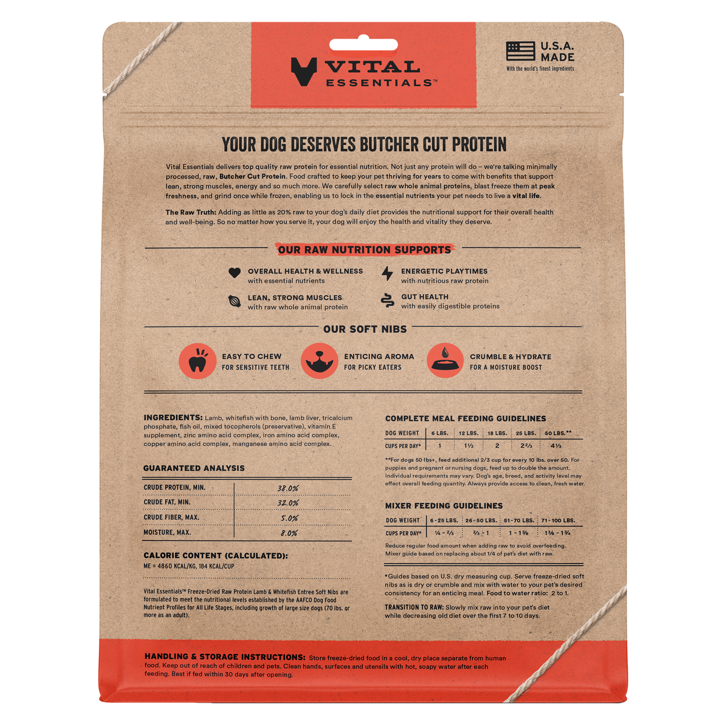 package back vital essentials®_freeze-dried raw_lamb & whitefish_entree_soft nibs_dog food