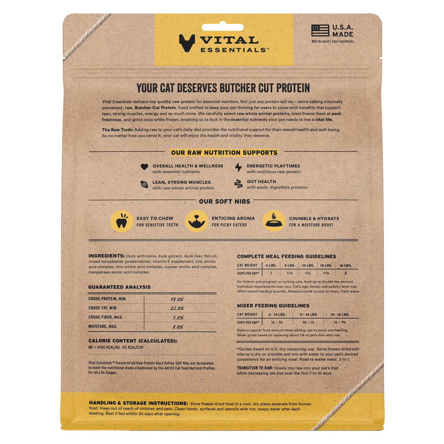 package back vital essentials®_freeze-dried raw_duck_entree_soft nibs_cat food