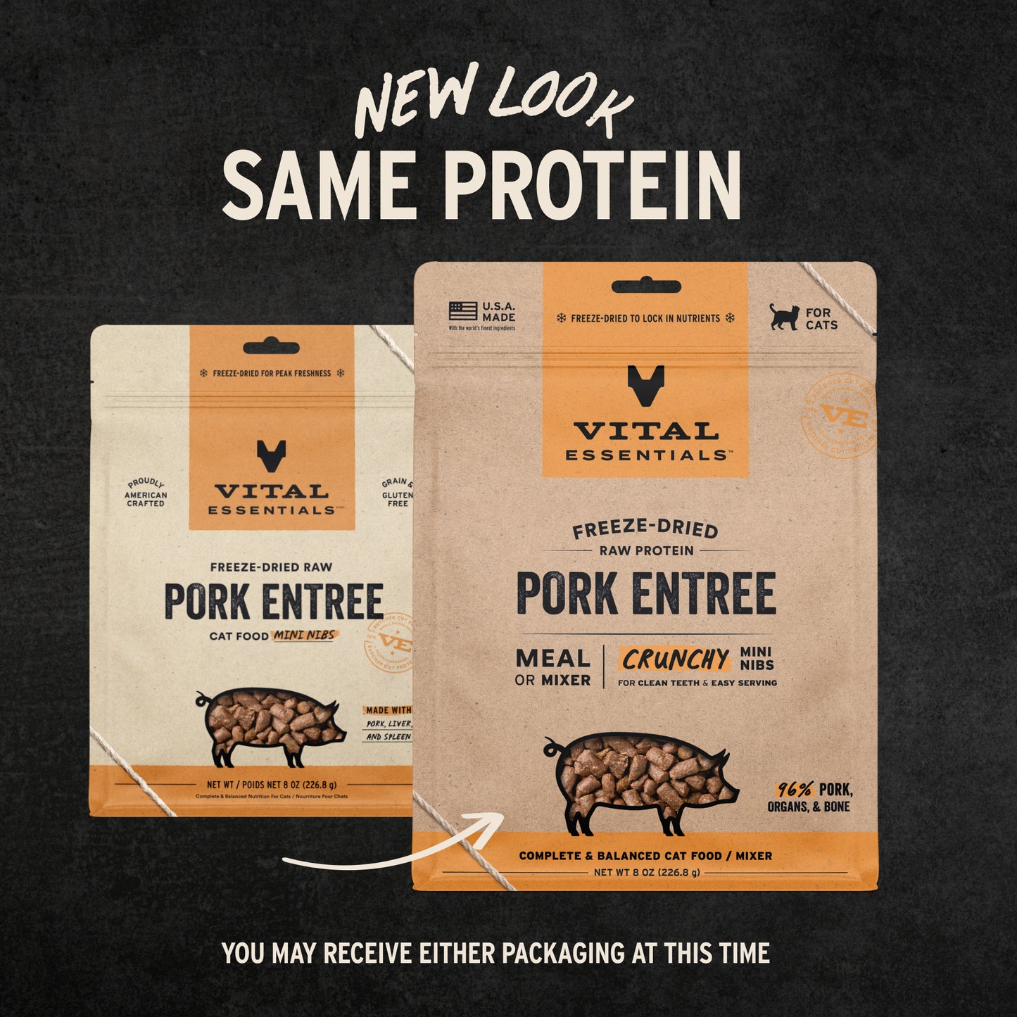 Freeze-Dried Pork Entree Cat Food Crunchy Nibs