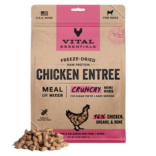 Freeze-Dried Chicken Entree Dog Food Crunchy Mini Nibs