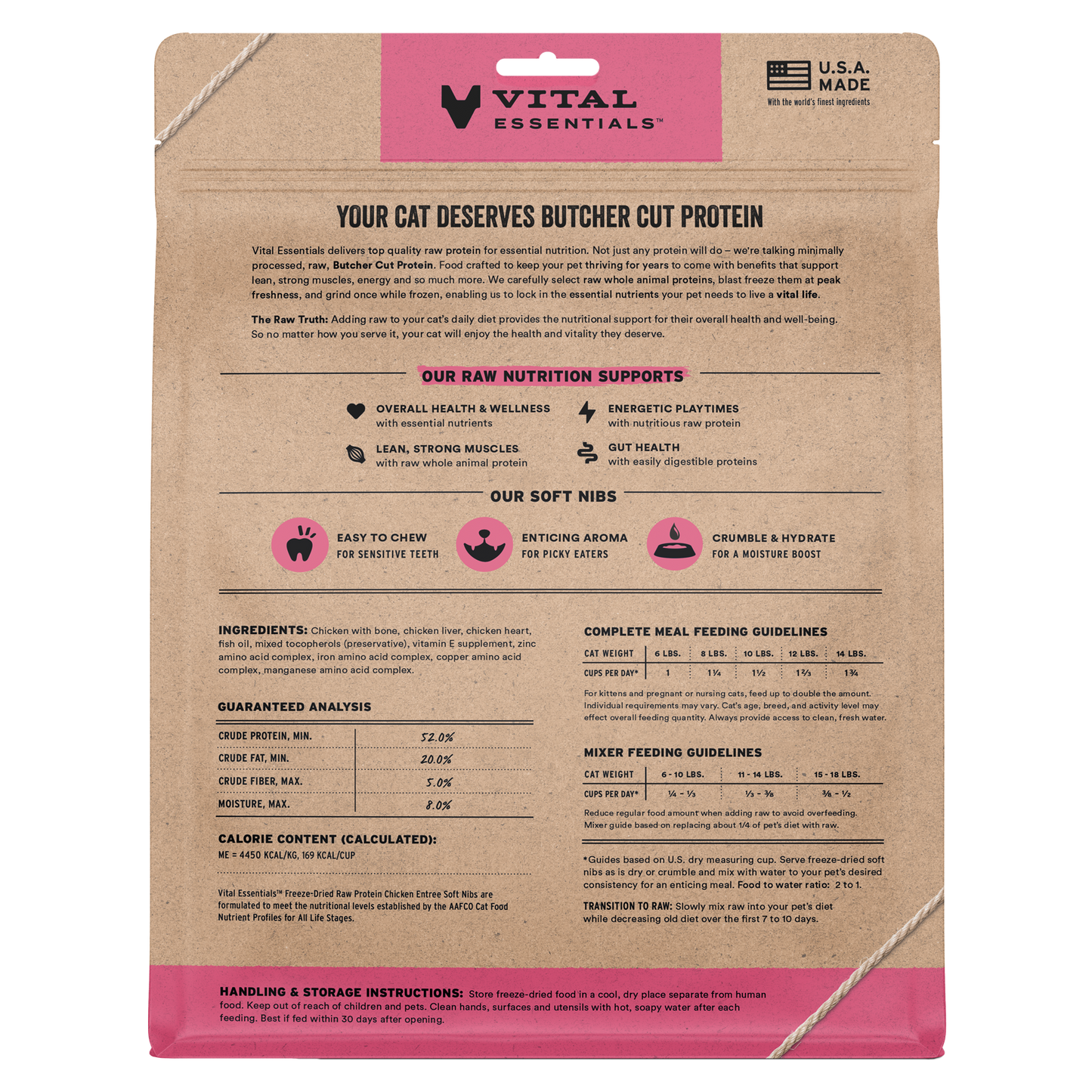 package back vital essentials®_freeze-dried raw_chicken_entree_soft nibs_cat food