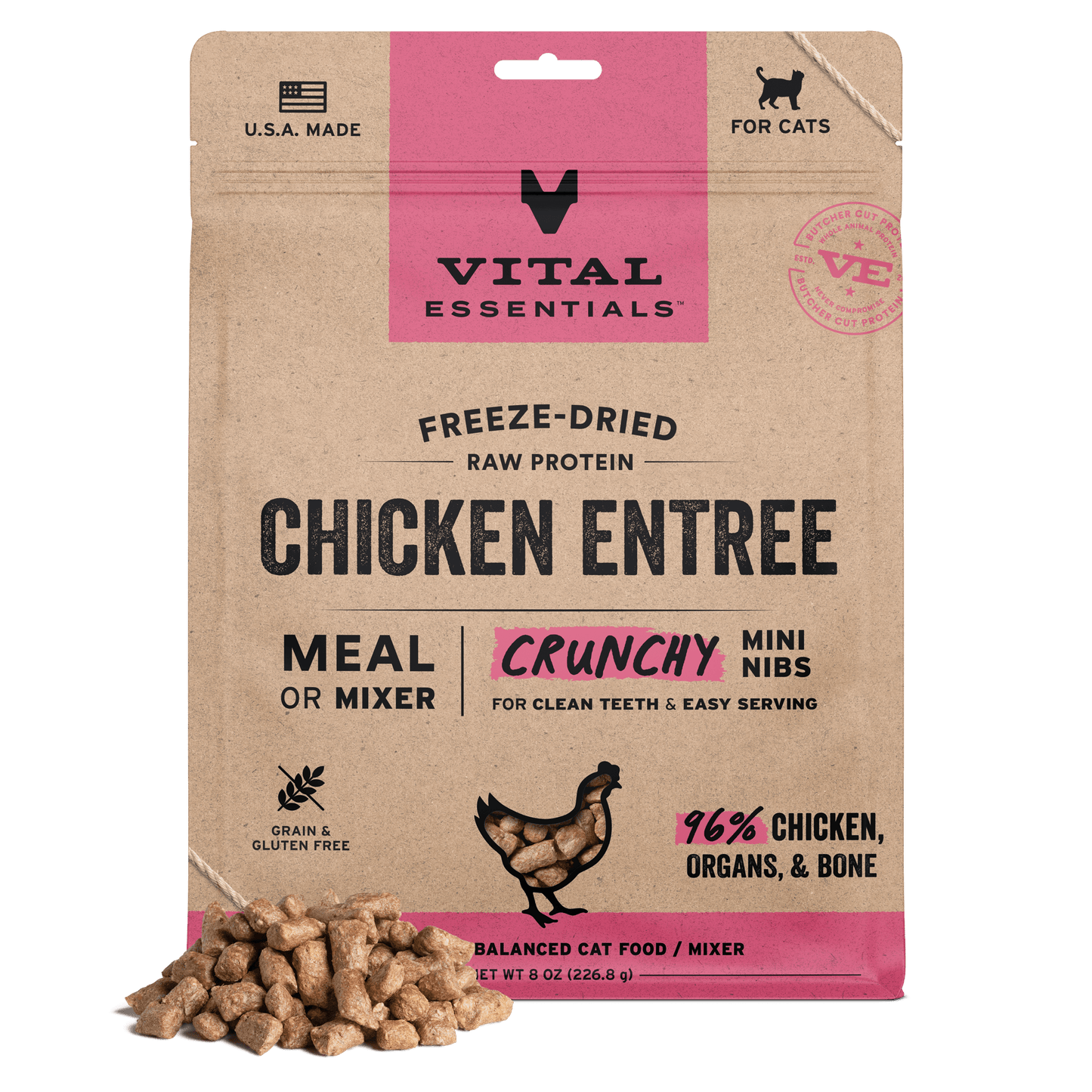 Freeze-Dried Chicken Entree Cat Food Crunchy Nibs